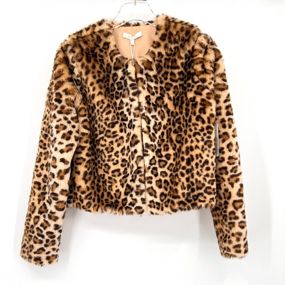 Wayf Jackets & Blazers - Wayf x Influencers Brooklyn Faux Fur Chubby Jacket Leopard Size Xs NWT